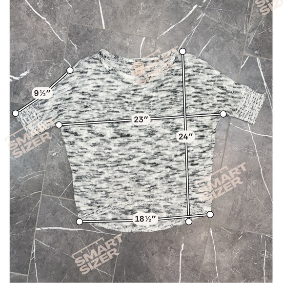 Eyelash Couture Grey Marled High-Low Hem Batwing Short Sleeve Sweater Size XS - Picture 5 of 5